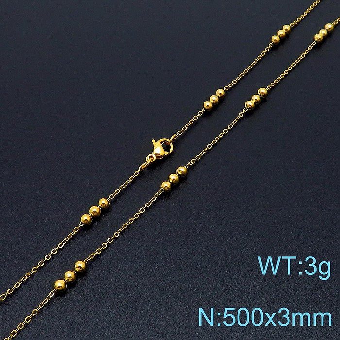 Streetwear Round Titanium Steel Plating 18K Gold Plated Bracelets Necklace