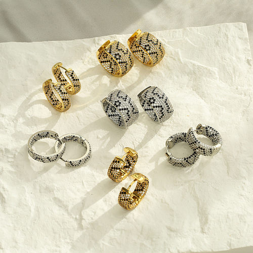 Hecheng Ornament Mikro-Intarsien-Zirkon-Ohrring voller Diamant-Leopardenmuster-Ohrring europäischer und amerikanischer Stil-Ornament