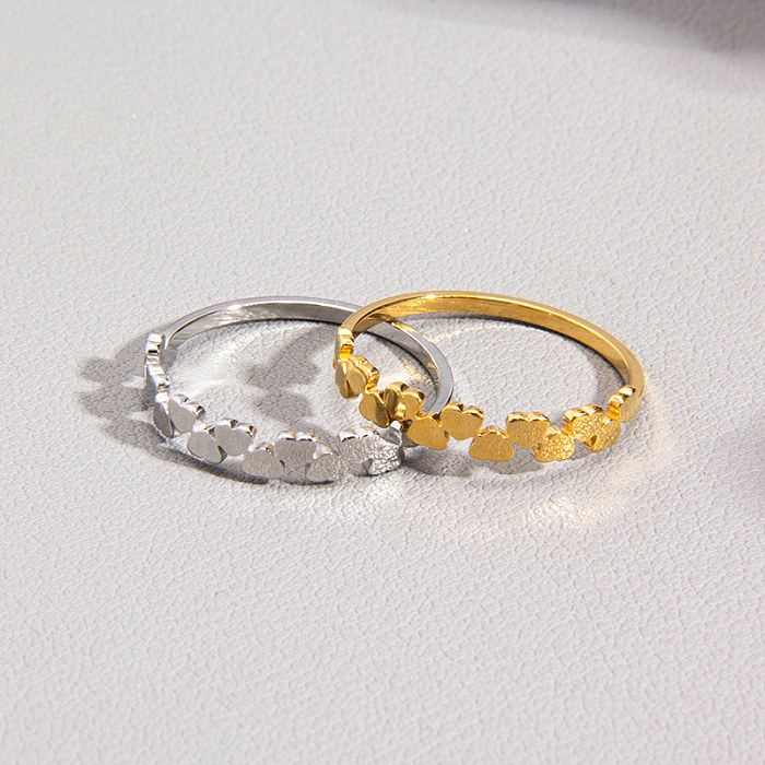 Lady Simple Style Heart Shape Stainless Steel Rings