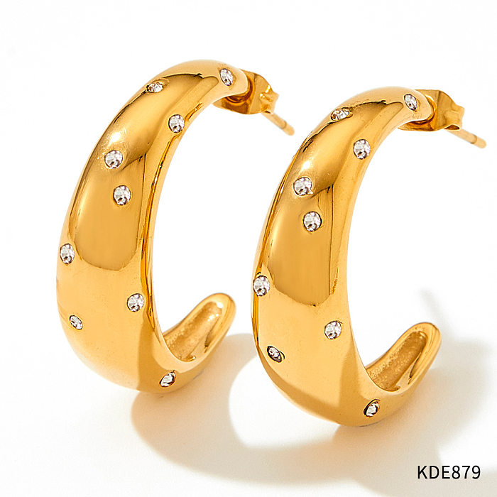 Mode étoile forme de coeur acier inoxydable titane acier placage Zircon Bracelets boucles d'oreilles collier 1 pièce 1 paire