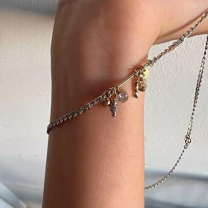 IG Style Round Copper Inlay Zircon Necklace