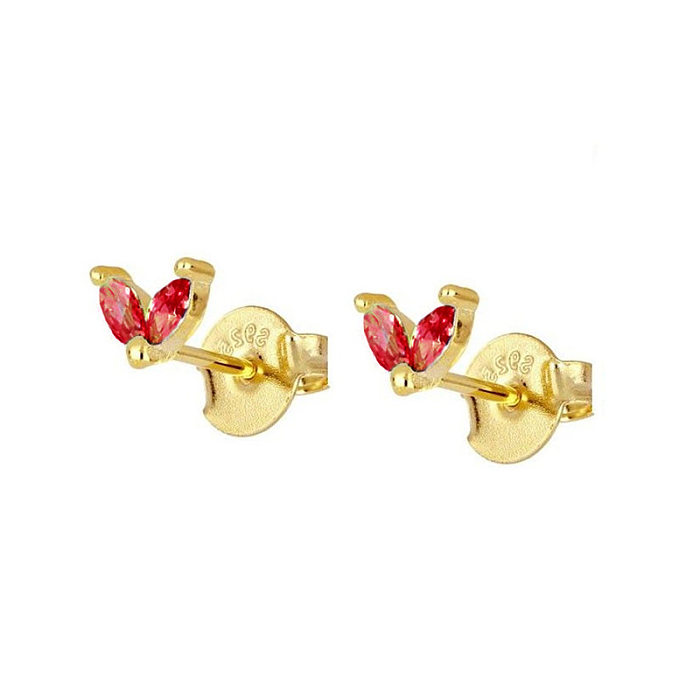 Boucles d'oreilles feuille Zircon boucles d'oreilles minimalistes boucles d'oreilles minimalistes en forme de fleur