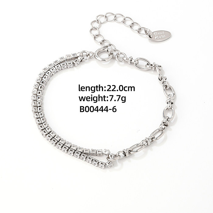 Bracelets en Zircon avec incrustation de cuivre ovale carré géométrique doux de Style IG