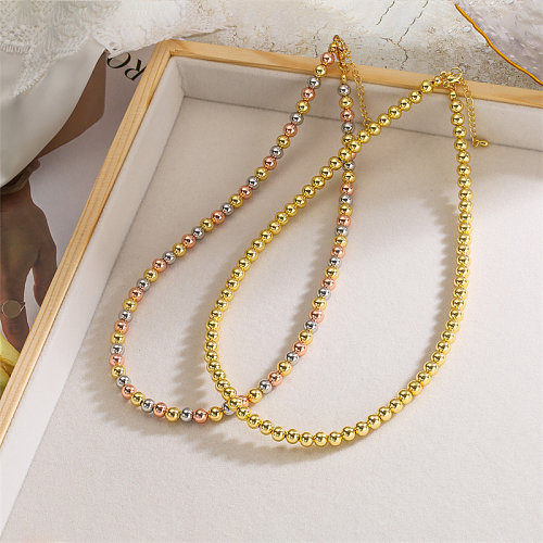 Simple Style Round Copper Plating Gold Plated Necklace
