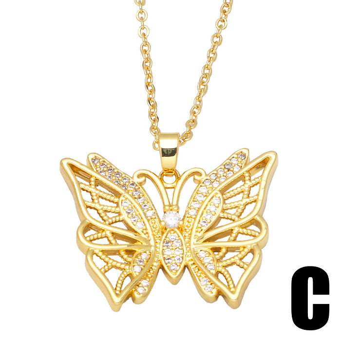 Collier en cuivre avec pendentif libellule de Niche, chaîne de clavicule de personnalité Simple
