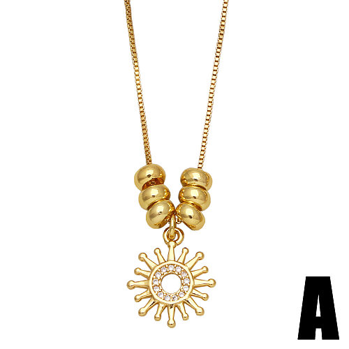 Fashion Zircon Inlaid Cross Heart Sun Clavicle Chain Necklace Wholesale