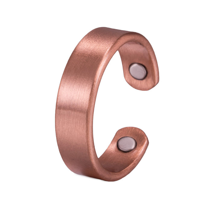 Bracelets à anneaux en cuivre, matériau magnétique rétro de couleur unie