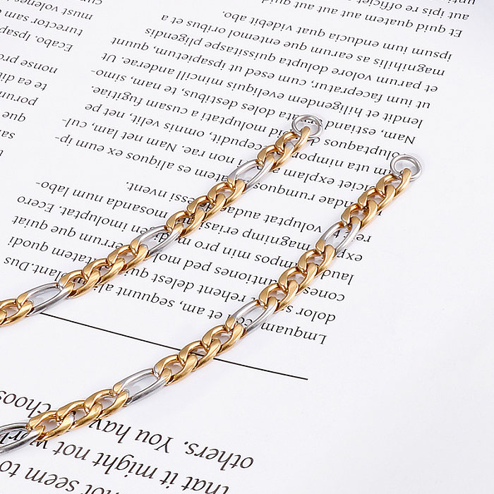 Fashion Geometric Titanium Steel Plating Inlay Titanium Steel Bracelets Necklace 1 Piece