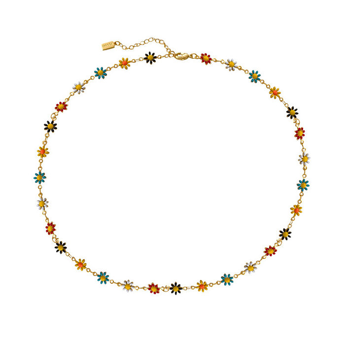 Damen-Armband-Halskette im klassischen Stil mit Blumenverkupferung
