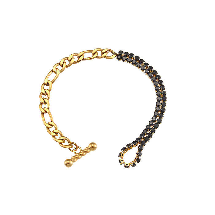 Conjunto de pulsera de collar de acero inoxidable Figaro de costura al por mayor de adornos de moda