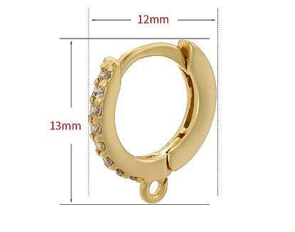 1 Pair Casual Simple Style Classic Style Round Plating Inlay Copper Zircon 18K Gold Plated Hoop Earrings