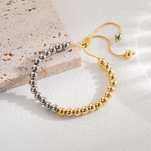 IG Style Classic Style Round Color Block Copper Plating 18K Gold Plated Bracelets