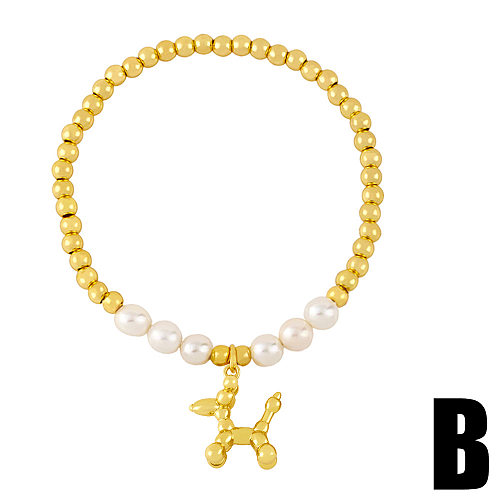 Creative Pearl Bracelet Donut Cake Balloon Dog Pendant Jewelry