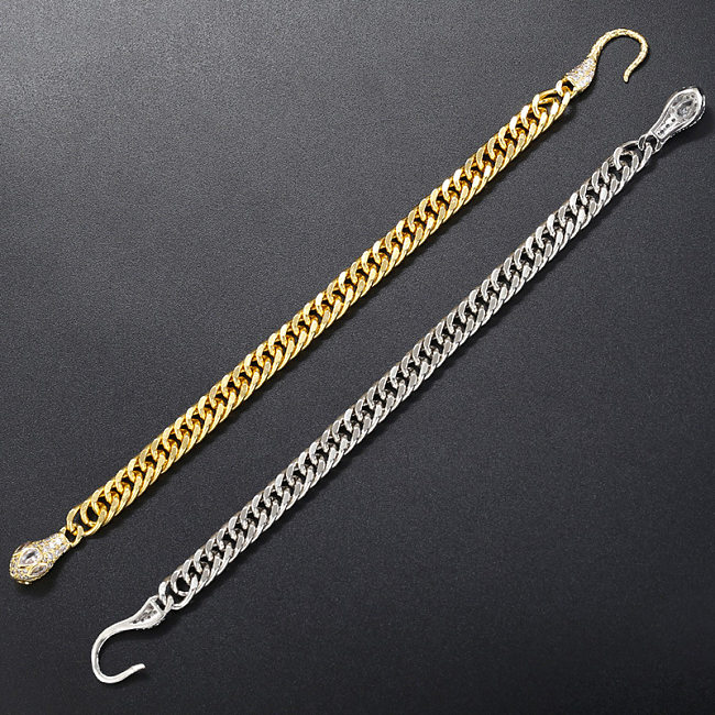 1 pièce de bracelets en zircon plaqué laiton serpent à la mode