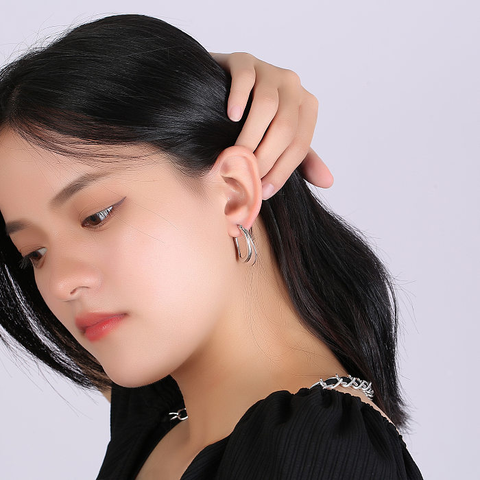 Fashion U Shape Copper Plating Earrings 1 Pair