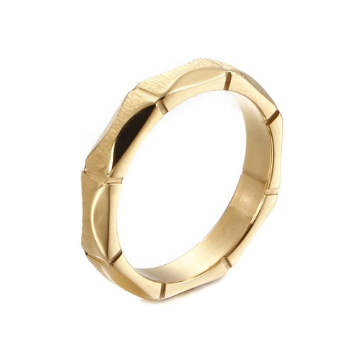 New Diamond Simple Stainless Steel Geometric Pattern Jewelry Ring Wholesale