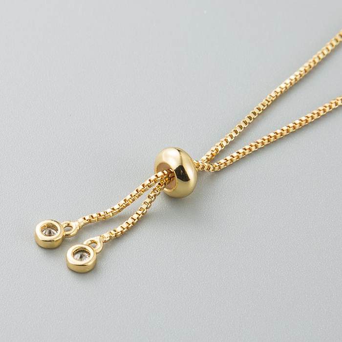 Full Copper Pull Adjustable Xiaoqing New Pineapple Inlaid Color Zircon Bracelet