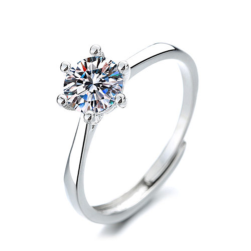 Luxurious Geometric Copper Plating Artificial Rhinestones Open Ring
