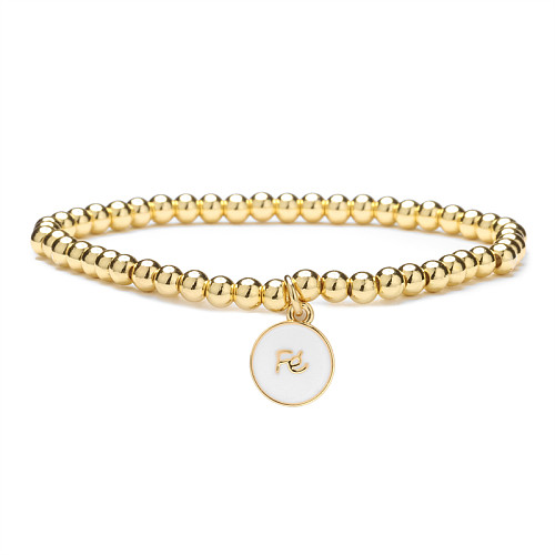 1 pièce de bracelets artistiques en forme de cœur et de lune, incrustation de perles en cuivre et Zircon