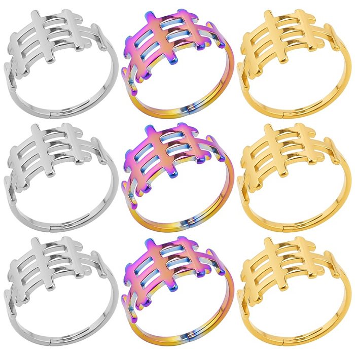 Simple Style Solid Color Stainless Steel Polishing Rings