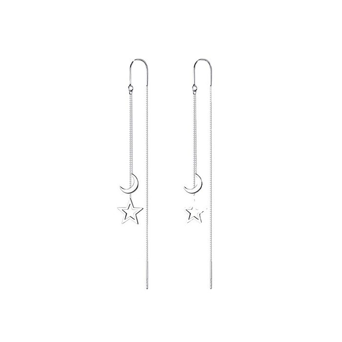 1 paire de boucles d'oreilles décontractées en forme d'étoile en cuivre