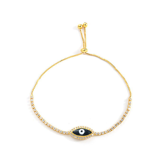 Fashion Devil's Eye Retro Hip-hop Copper-plated Real Gold Inlaid Zircon Bracelet