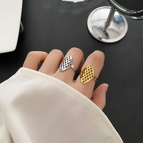 1 Piece Hip-Hop Geometric Titanium Steel Plating Rings