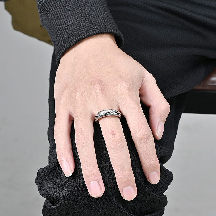 Anéis de polimento de aço de titânio com símbolo da moda de 1 peça
