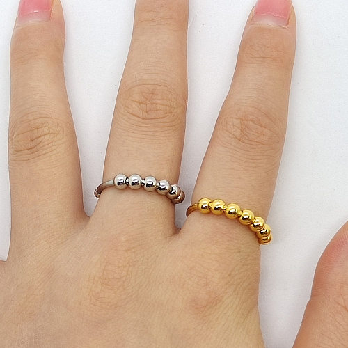 Anéis de aço inoxidável com chapeamento de anel aberto geométrico de aço inoxidável fashion