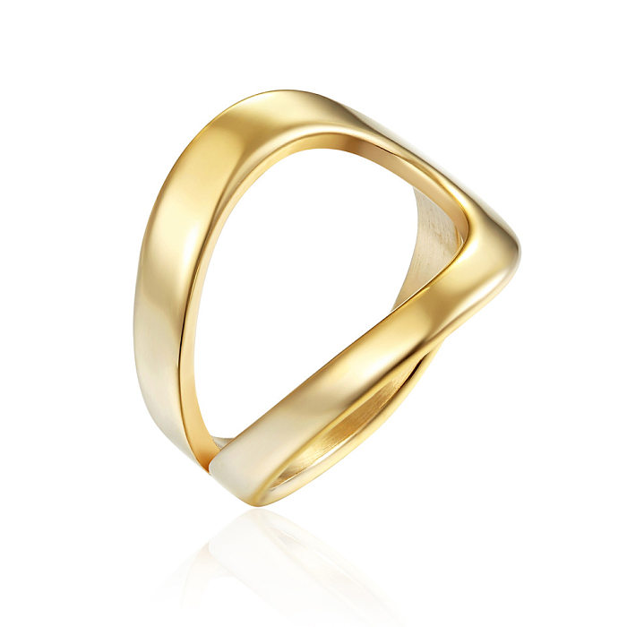Fashion Geometric Titanium Steel Plating Rings