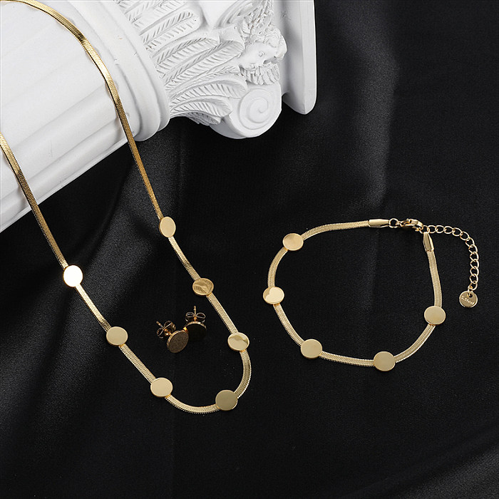 Casual elegante estilo simples formato de coração borboleta relâmpago chapeamento de aço inoxidável colar banhado a ouro 18K