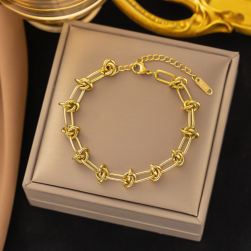 Collier de bracelets de placage en acier titane géométrique streetwear