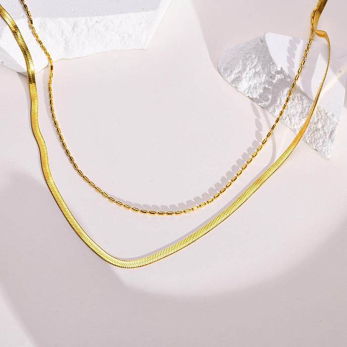 Streetwear Solid Color Stainless Steel Plating Bracelets Necklace
