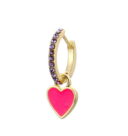 Wholesale Fashion Diamond Brooch Copper Buckle Peach Heart Earrings jewelry