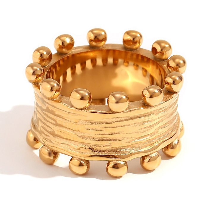 خواتم مطلية بالذهب عيار 18 قيراط مطلية بالذهب على شكل كلاسيكي على شكل دائري بسيط