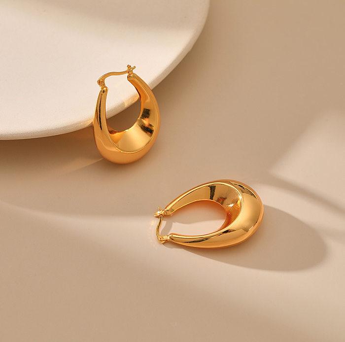 1 Pair Fashion U Shape Copper Plating Earrings