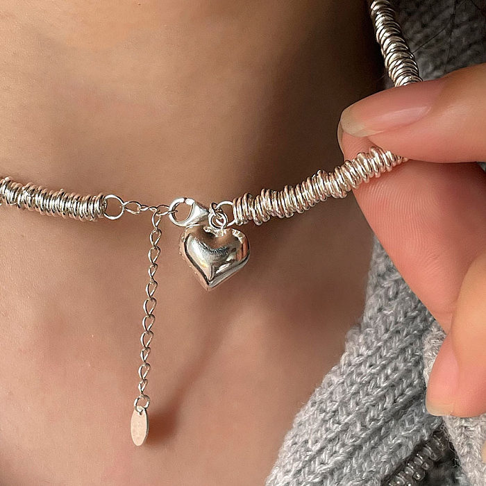 Collier de bracelets de placage de cuivre en forme de coeur de style simple