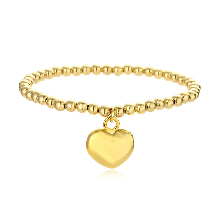 Simple Style Heart Shape Copper Inlay Zircon Bracelets Earrings Necklace