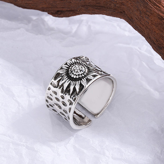 Retro Flower Copper Plating Gold Plated Rings