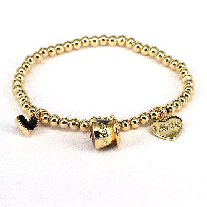 Fashion Letter Heart Shape Copper Bracelets Enamel Copper Bracelets 1 Piece