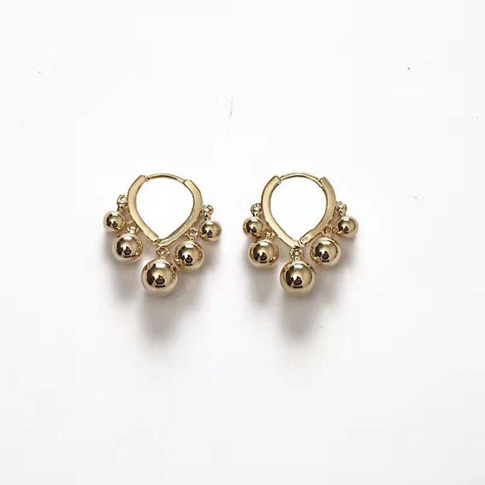 Fashion Geometric Brass Drop Earrings Plating Tassel Copper Earrings