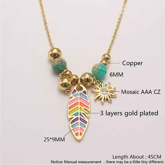 Classic Style Sun Devil'S Eye Dreamcatcher Copper 18K Gold Plated Zircon Pendant Necklace In Bulk