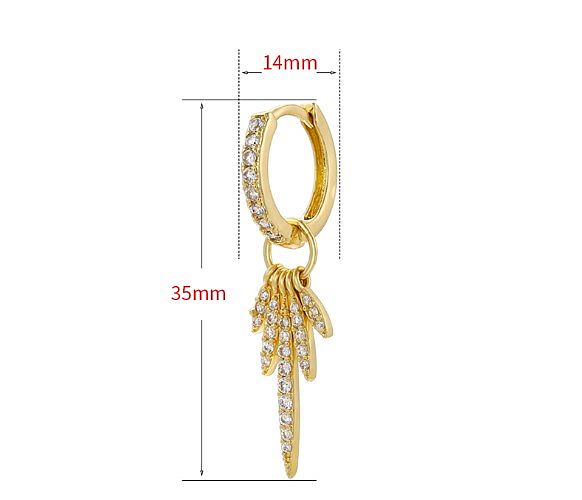 1 Pair Luxurious Shiny Coconut Tree Plating Inlay Copper Zircon 18K Gold Plated Drop Earrings