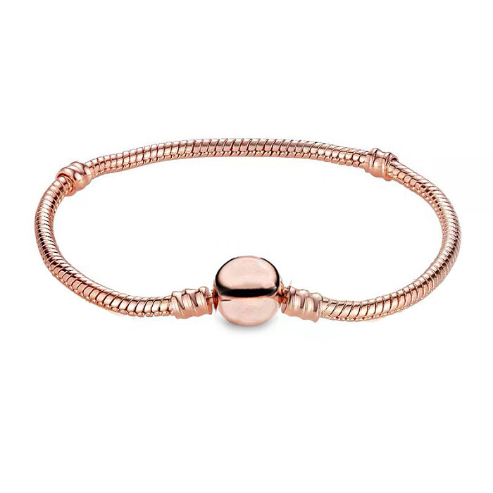 1 Piece Fashion Round Heart Shape Copper Plating Bracelets