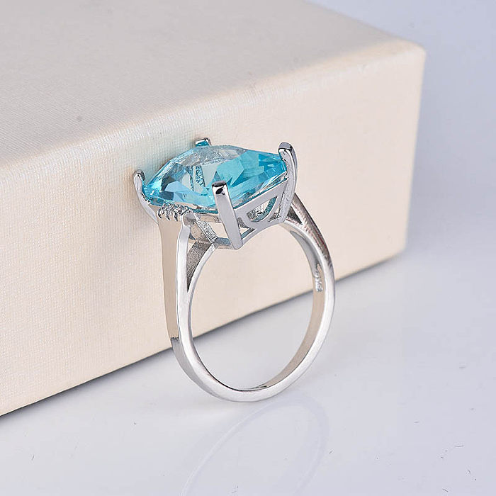 Fashion Geometric Copper Diamond Artificial Gemstones Rings
