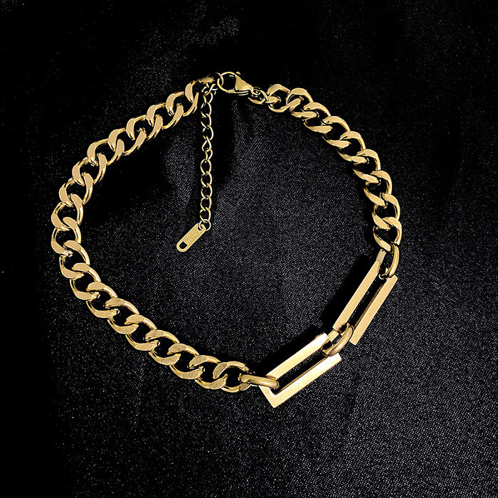 Modische einfarbige Patchwork-Armband-Halskette aus Titanstahl, 1 Stück