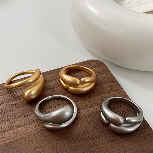 Classic Style Geometric Copper Plating Open Rings