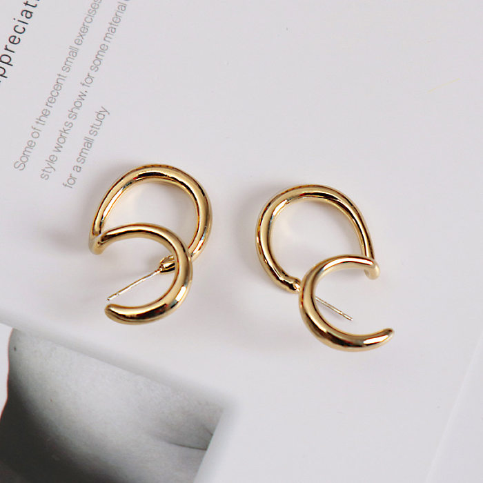 1 Pair Streetwear Irregular Plating Copper Ear Studs