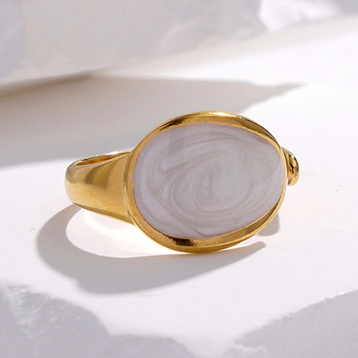 1 peça de anel aberto com revestimento geométrico de aço inoxidável da moda