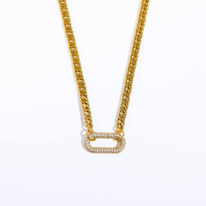 Streetwear Oval Copper Plating Inlay Zircon Bracelets Earrings Necklace